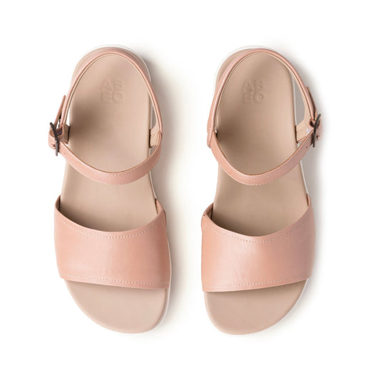 Solstice Buckle Sandal Rose Gold Leather | ABEO Footwear
