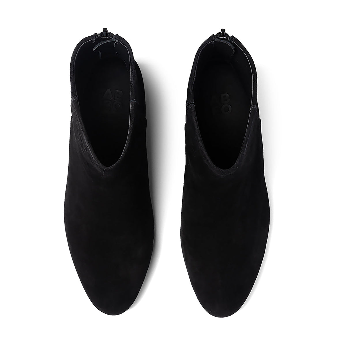 Plaza Back Zip Black Suede | ABEO Footwear