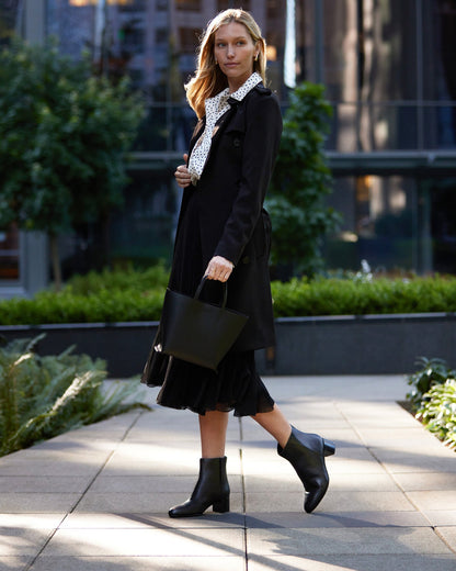 Plaza Back Zip Black Suede | ABEO Footwear