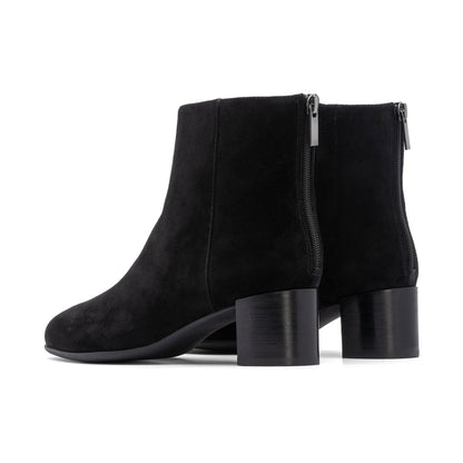 Plaza Back Zip Black Suede | ABEO Footwear