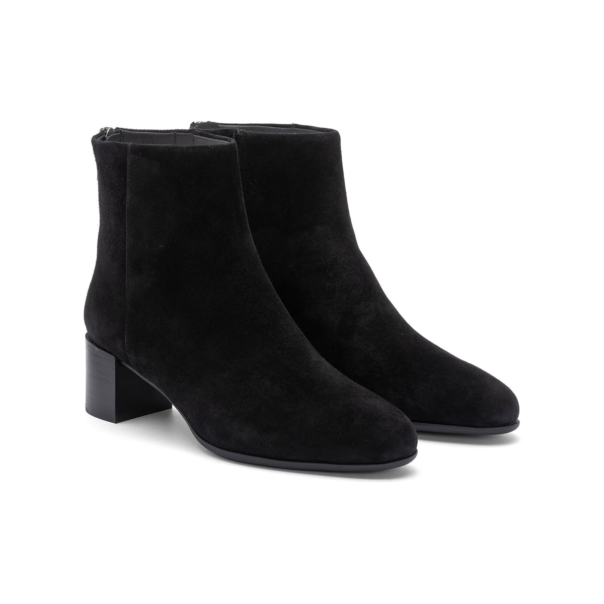 Plaza Back Zip Black Suede | ABEO Footwear