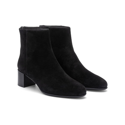 Plaza Back Zip Black Suede | ABEO Footwear