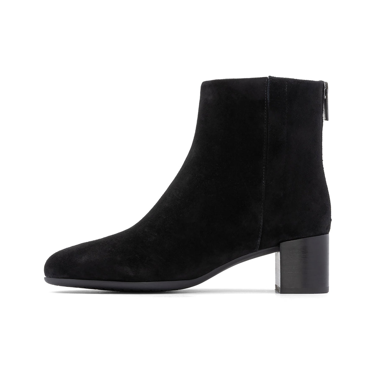 Plaza Back Zip Black Suede | ABEO Footwear