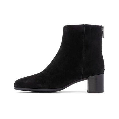 Plaza Back Zip Black Suede | ABEO Footwear