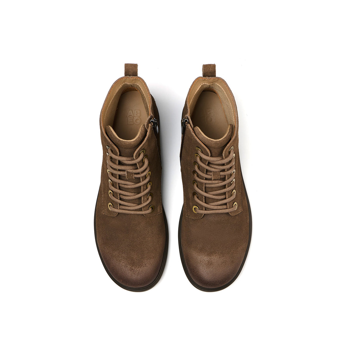 Compass Lace Dark Taupe Suede | ABEO Footwear
