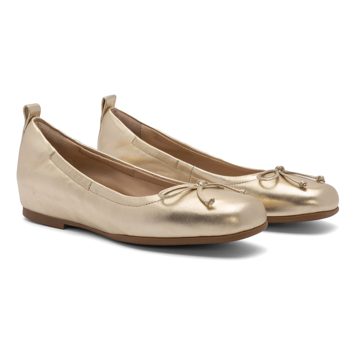Cadence Bow Light Gold Leather | ABEO Footwear