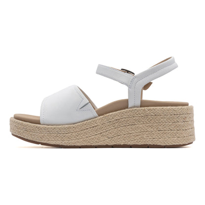 Solstice Buckle Sandal White Leather | ABEO Footwear