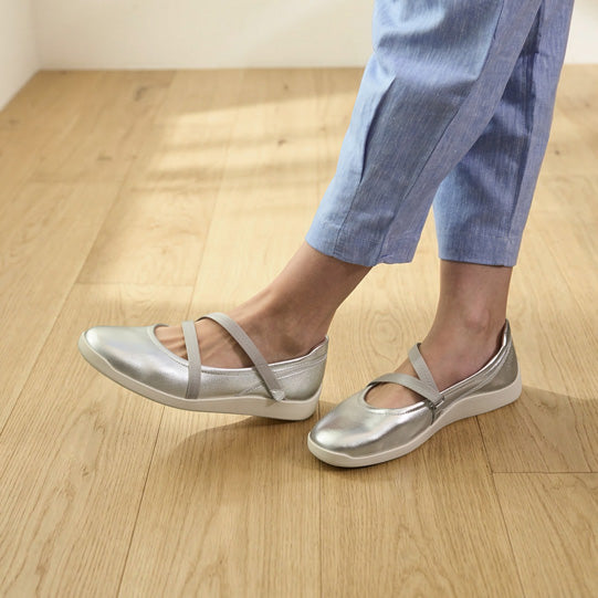 Vela Mary Jane Silver | ABEO Footwear