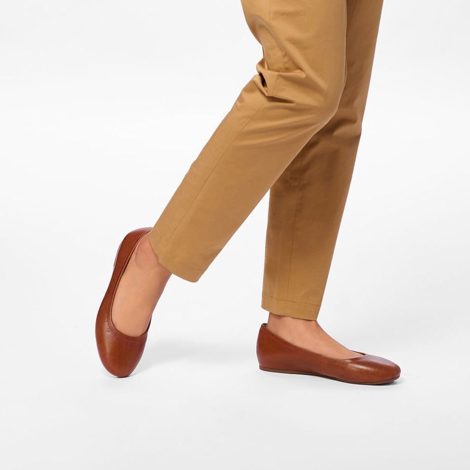 Promenade Flat Metatarsal Caramel | ABEO Footwear