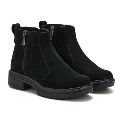 Vista Zip Metatarsal Black Suede | ABEO Footwear