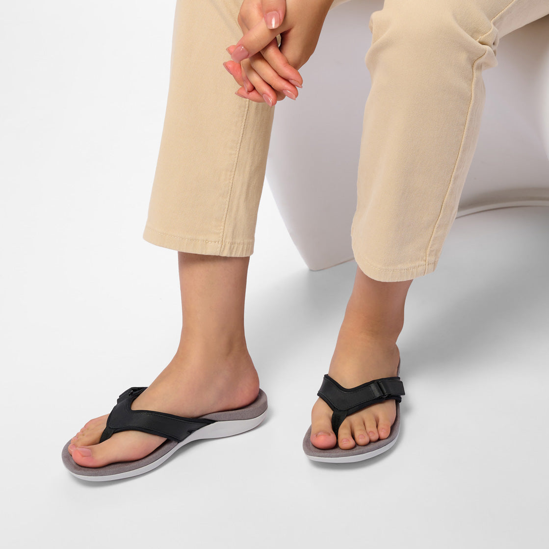 Oasis Sport Flip Flop Metatarsal Black | ABEO Footwear