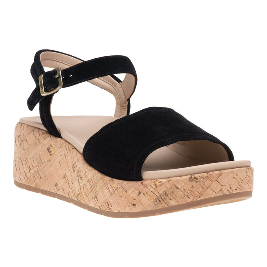 Solstice Buckle Sandal Metatarsal Black Suede | ABEO Footwear