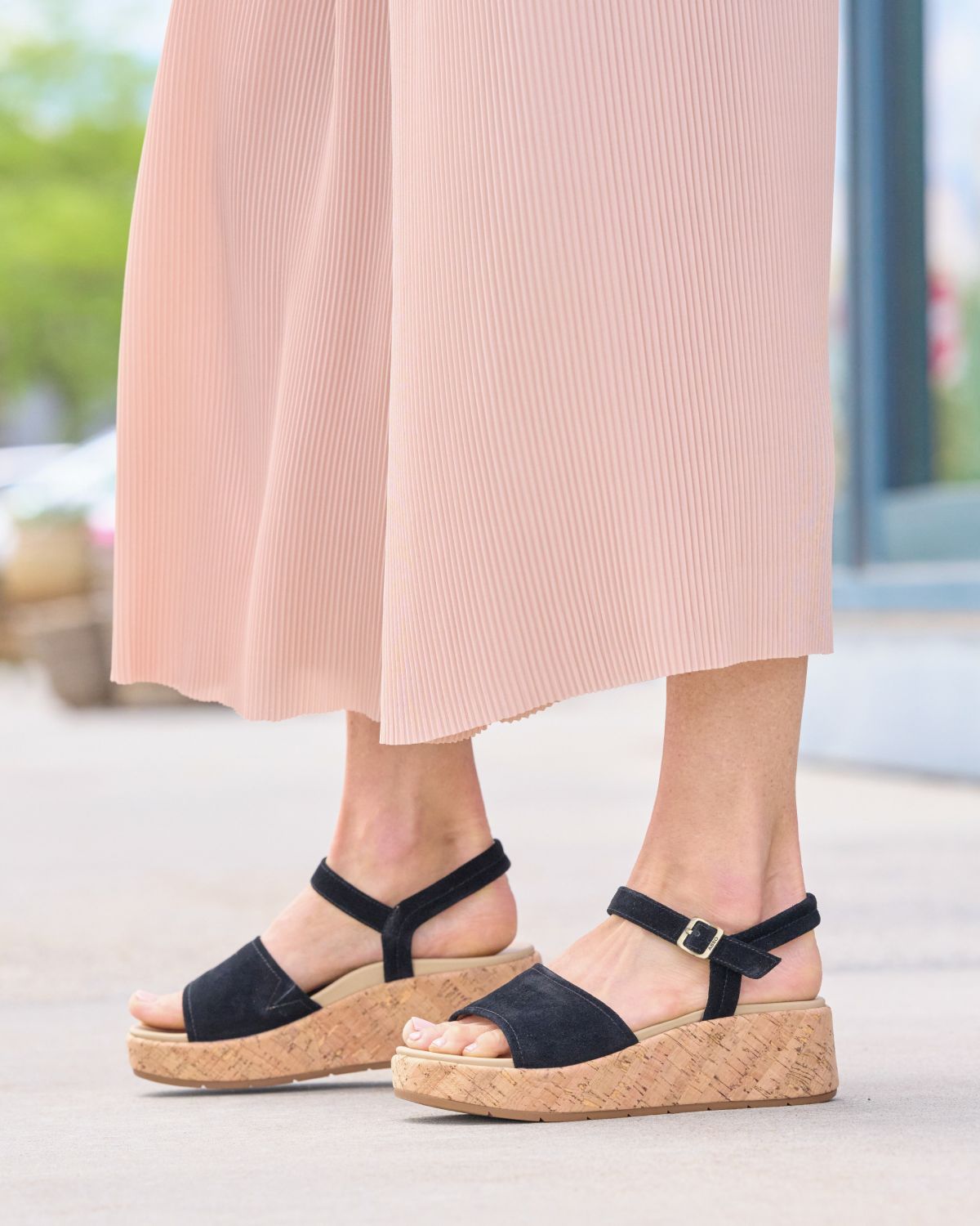 Solstice Buckle Sandal Metatarsal Black Suede | ABEO Footwear