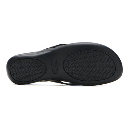Oasis Flip Flop Black Sparkle | ABEO Footwear