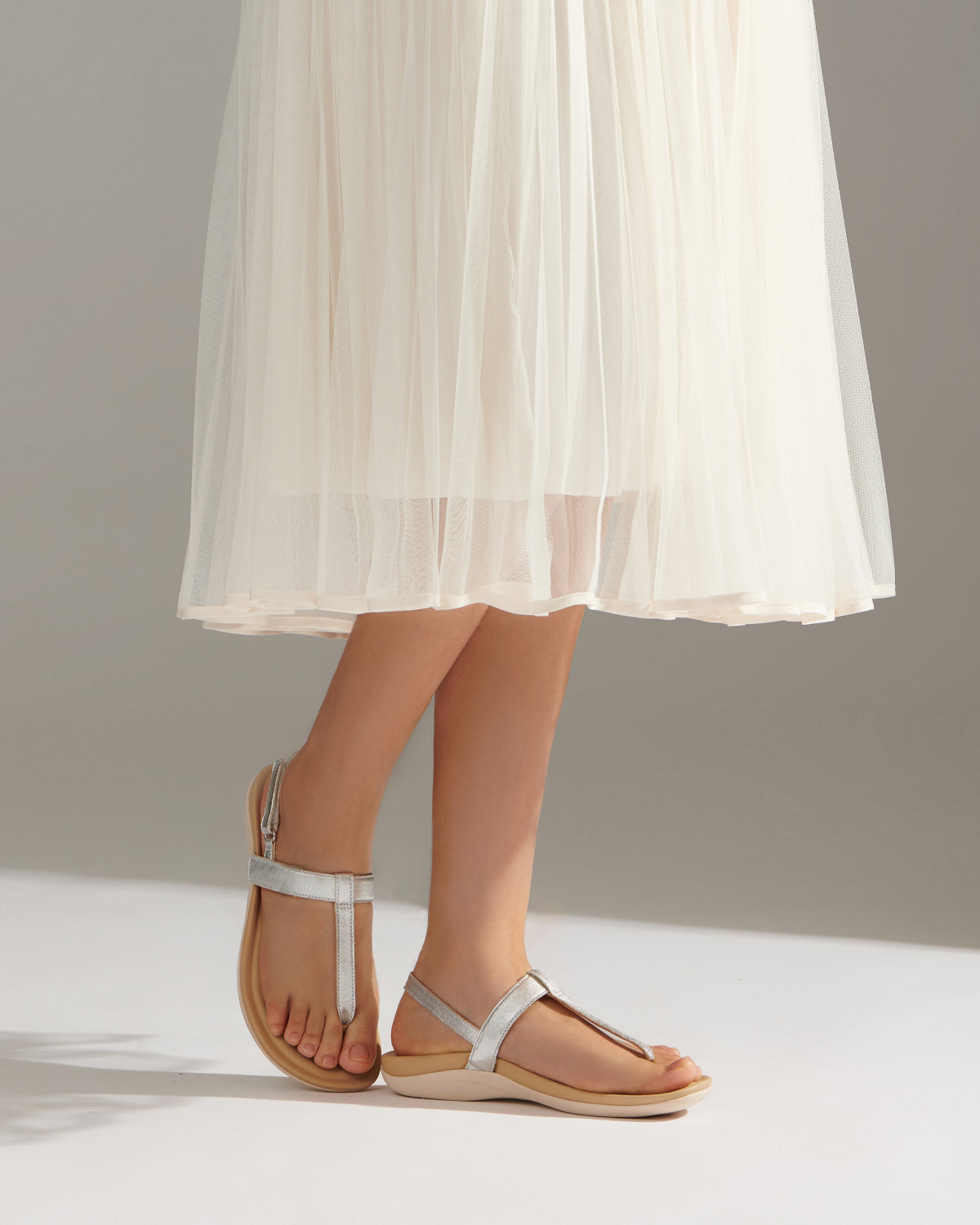 Oasis T Strap Silver | ABEO Footwear