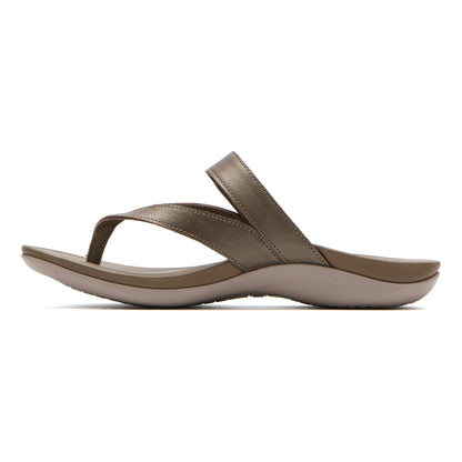 Oasis Thong Sandal Fossil Metallic | ABEO Footwear