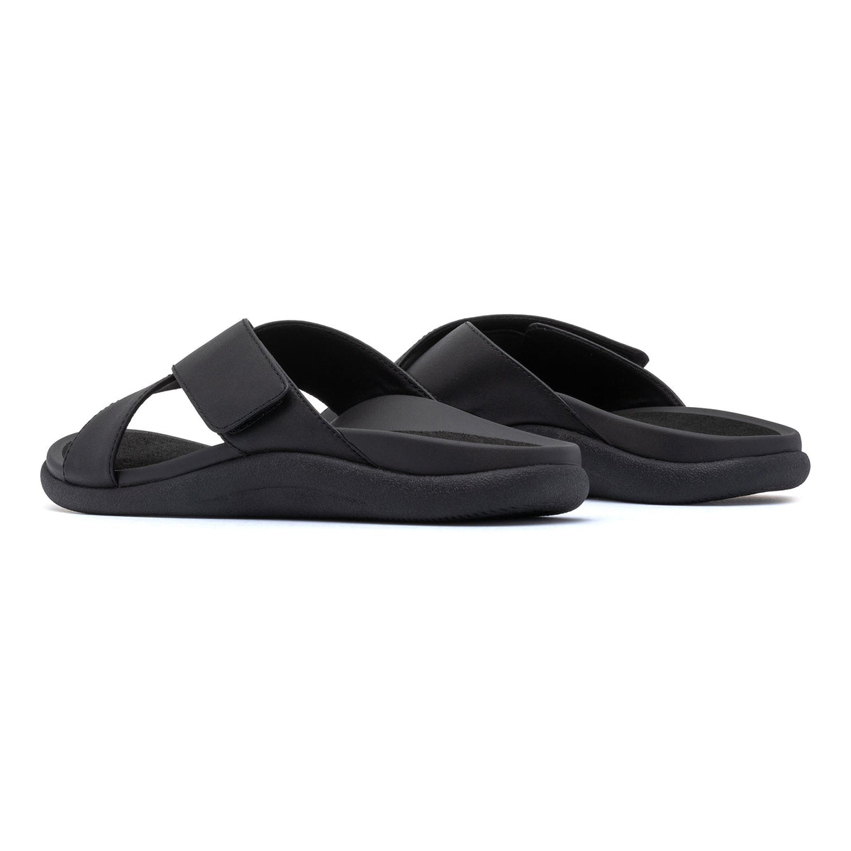 Laguna Slide Black Leather | ABEO Footwear