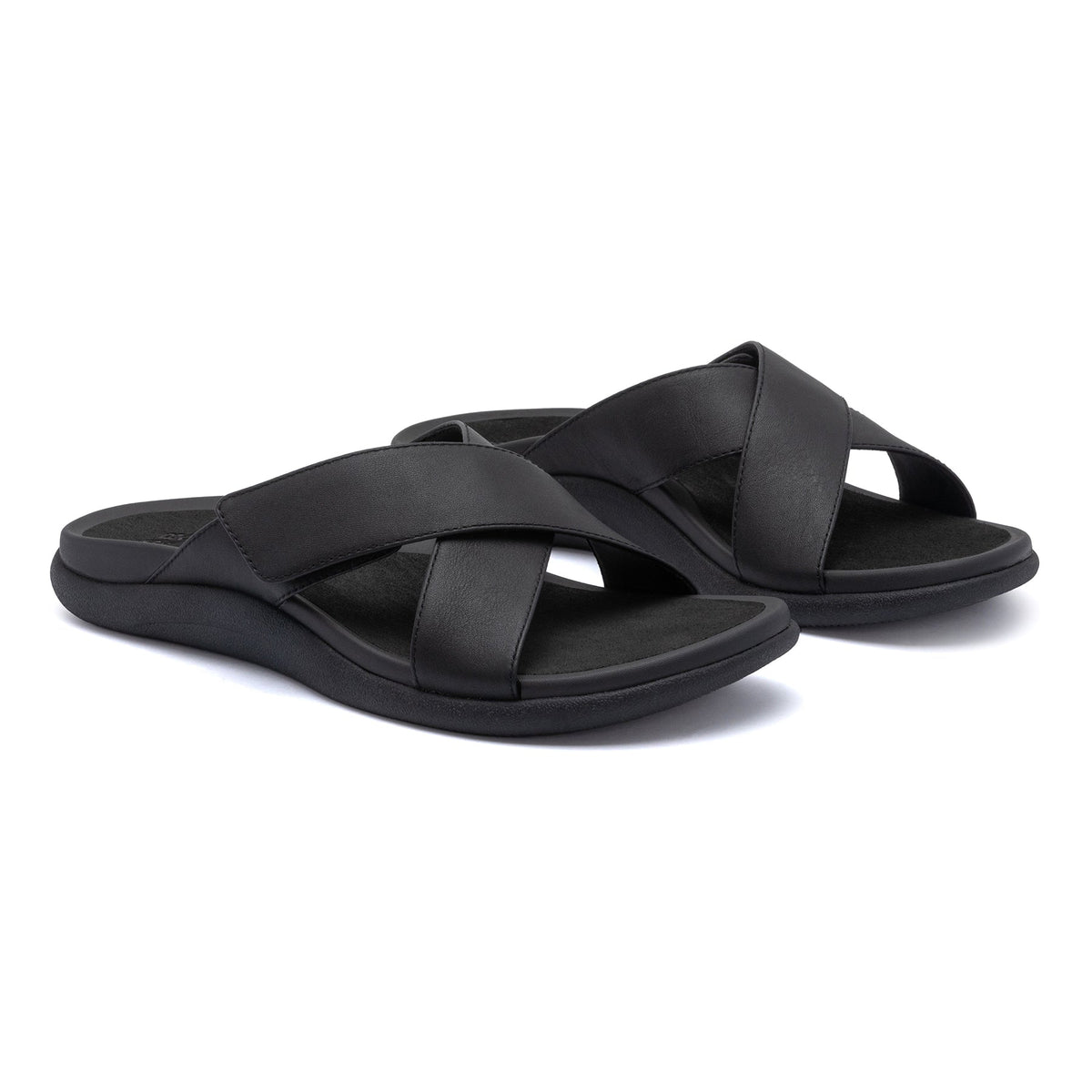 Laguna Slide Black Leather | ABEO Footwear