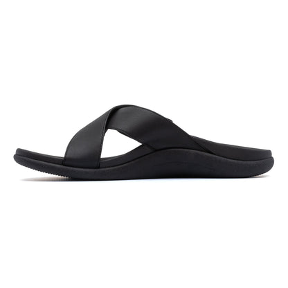 Laguna Slide Black Leather | ABEO Footwear