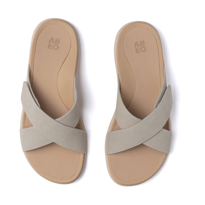 Laguna Slide Beige Leather | ABEO Footwear