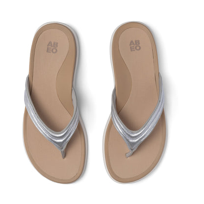 Laguna Thin Strap Silver | ABEO Footwear