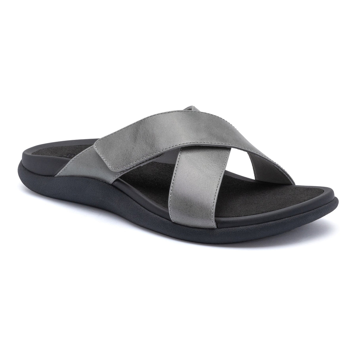 Laguna Slide Silver Leather | ABEO Footwear