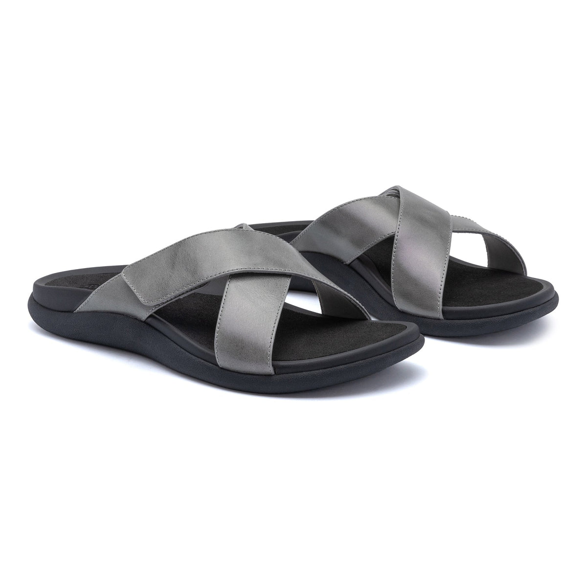 Laguna Slide Silver Leather | ABEO Footwear
