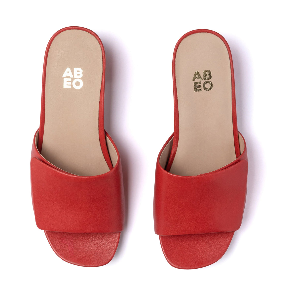 Avenue Slide Red Leather | ABEO Footwear