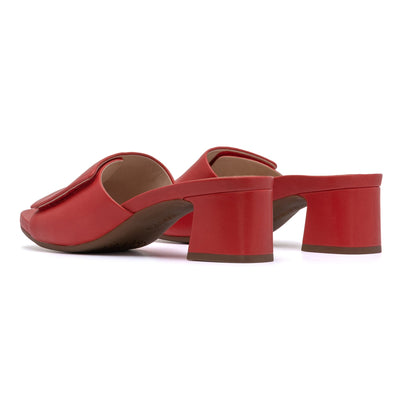 Avenue Slide Red Leather | ABEO Footwear
