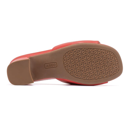 Avenue Slide Red Leather | ABEO Footwear
