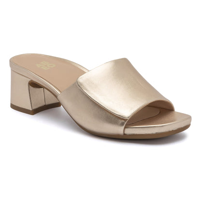 Avenue Slide Light Gold Leather | ABEO Footwear