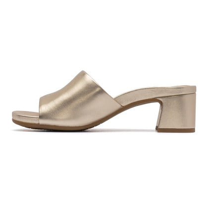 Avenue Slide Light Gold Leather | ABEO Footwear