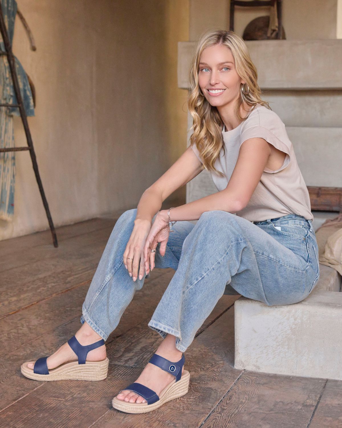 Riviera Strap Sandal Navy | ABEO Footwear
