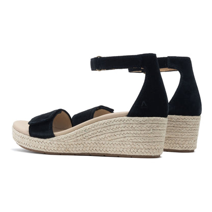Riviera Ankle Sandal Black Suede | ABEO Footwear