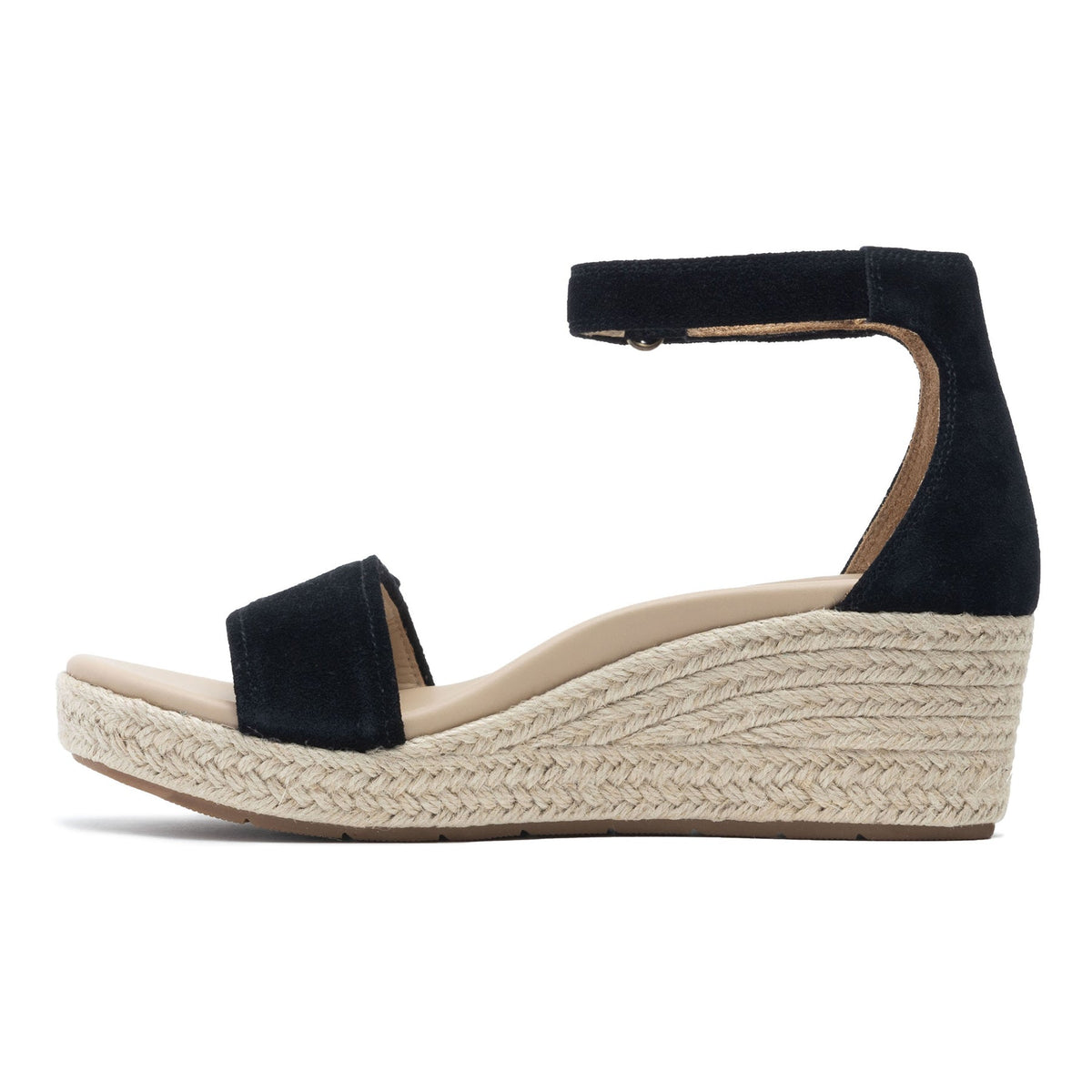 Riviera Ankle Sandal Black Suede | ABEO Footwear