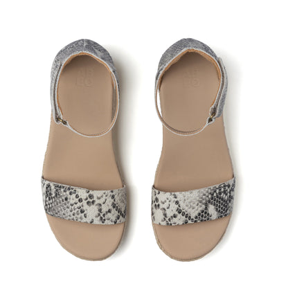 Riviera Ankle Sandal Snake Print Leather | ABEO Footwear