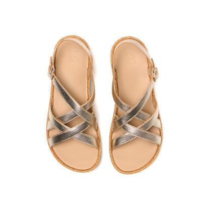 Soleil Cross Metallic Gold | ABEO Footwear