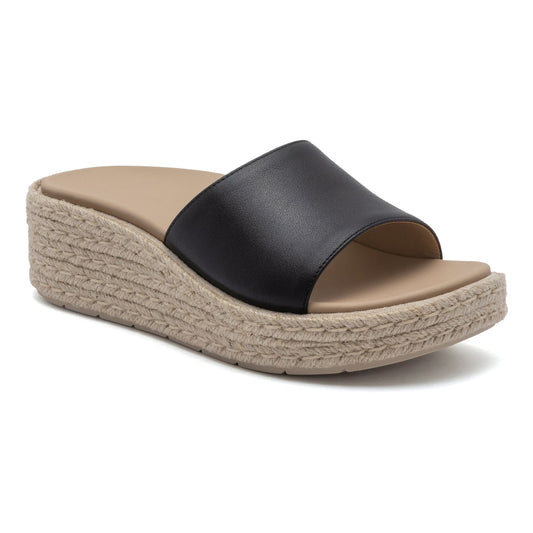 Solstice Slide Black Leather | ABEO Footwear