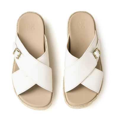Solstice Cross Slide Coconut Milk | ABEO Footwear