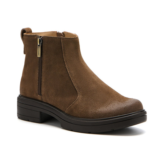 Vista Zip Dark Taupe Suede | ABEO Footwear