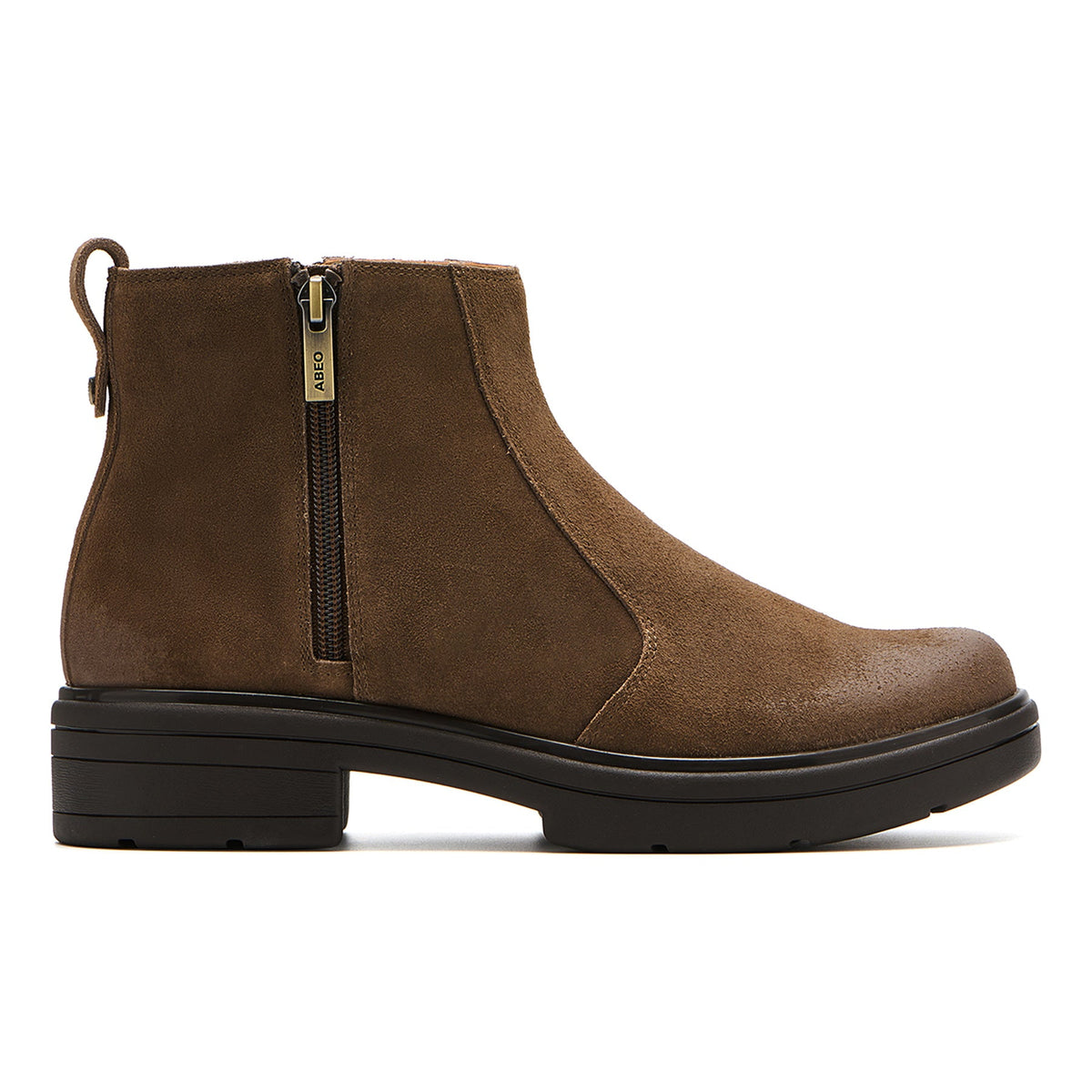 Vista Zip Dark Taupe Suede | ABEO Footwear