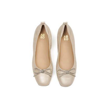 Cadence Bow Gold Sparkle | ABEO Footwear
