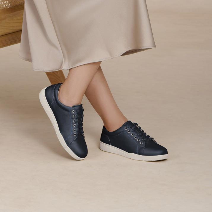 Encore Sneaker Metatarsal Navy Leather | ABEO Footwear