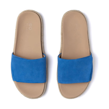 Isle Slide Marina Blue Suede | ABEO Footwear