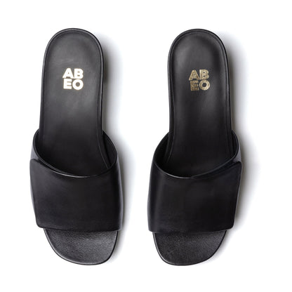 Avenue Slide Metatarsal Black Leather | ABEO Footwear