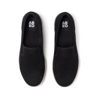 Encore Slip On Black Leather Suede | ABEO Footwear
