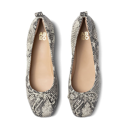 Cadence Bow Metatarsal Snake Print Leather | ABEO Footwear