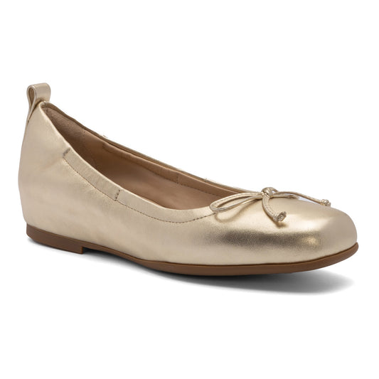 Cadence Bow Metatarsal Light Gold Leather | ABEO Footwear