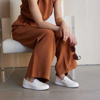 Encore Slip On Metatarsal White Canvas | ABEO Footwear
