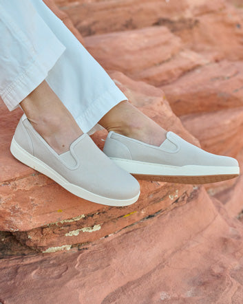 Encore Slip On Metatarsal Taupe Khaki Canvas | ABEO Footwear